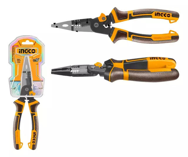 PINZA DE PUNTA 6 FUNC EN 1 8'' /200MM-INGCO HMFLNP28200