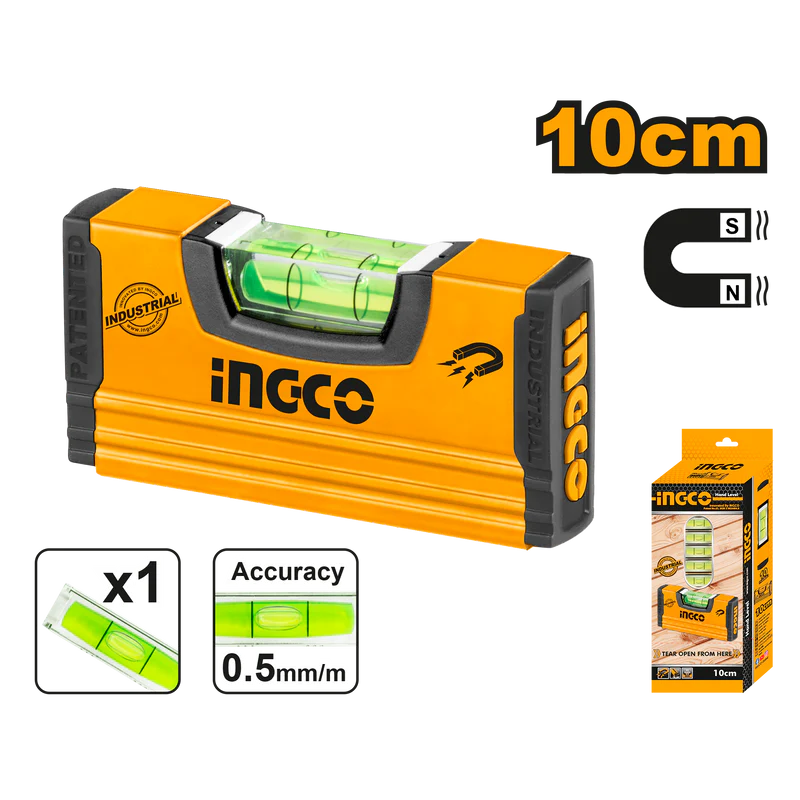 NIVEL DE ALUMINIO MAGNETICO 10CM-INGCO HMSL03101