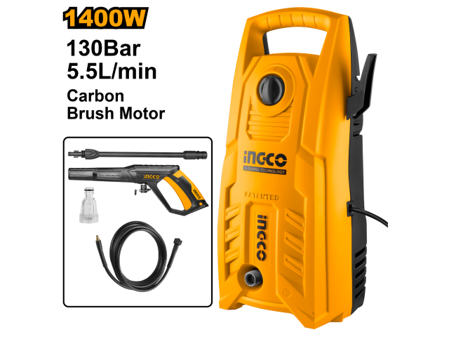 HIDROLAVADORA 130BAR 1900PSI 1400W 5.5LT/MIN-INGCO HPWR4008-4 - Imagen 2