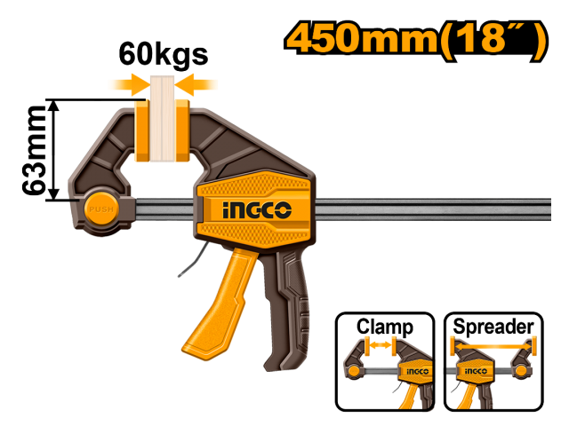 PRENSA SARGENTO RAPIDA 63 X450MM INDUSTRIAL HQBC01603