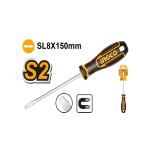 DESTORNILLADOR PLANO S2 8X150MM IMAN-INGCO HSDSL8150