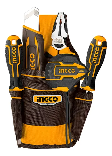 CARTUCHERA PORTA HERRAMIENTAS DE TELA 5 BOLSILLOS HTBP0401 - Imagen 3