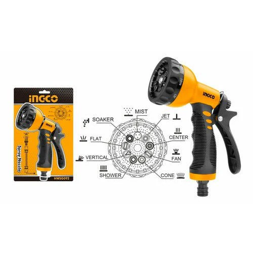 PISTOLA DE RIEGO PLASTICA 9 FUNCIONES-INGCO HWSG092 - Imagen 2