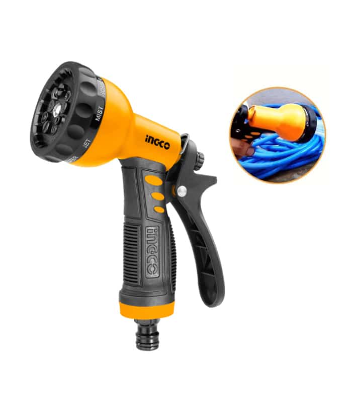 PISTOLA DE RIEGO PLASTICA 9 FUNCIONES-INGCO HWSG092