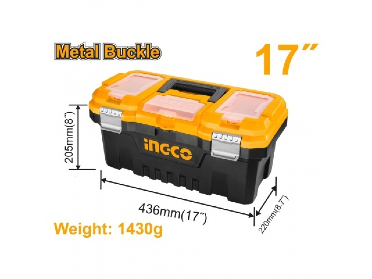 CAJA PLASTICA CON CIERRE METALICO 17''-INGCO PBX1702