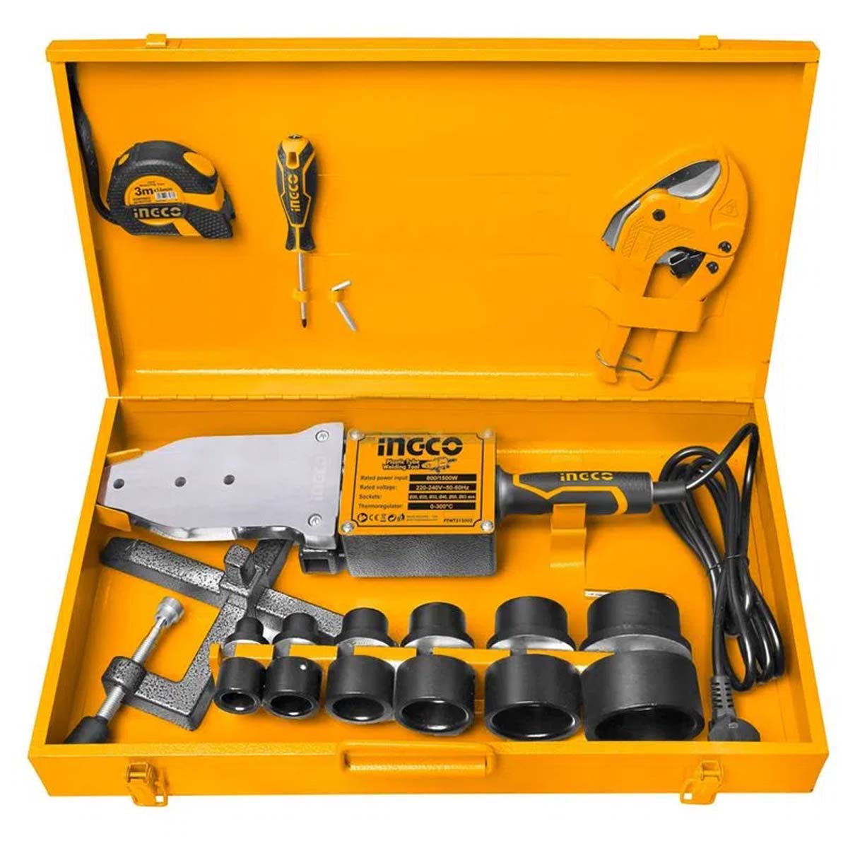 TERMOFUSORA ANALOGICA 800/1500W+ACCESORIOS+CAJA - INGCO PTWT215002-4