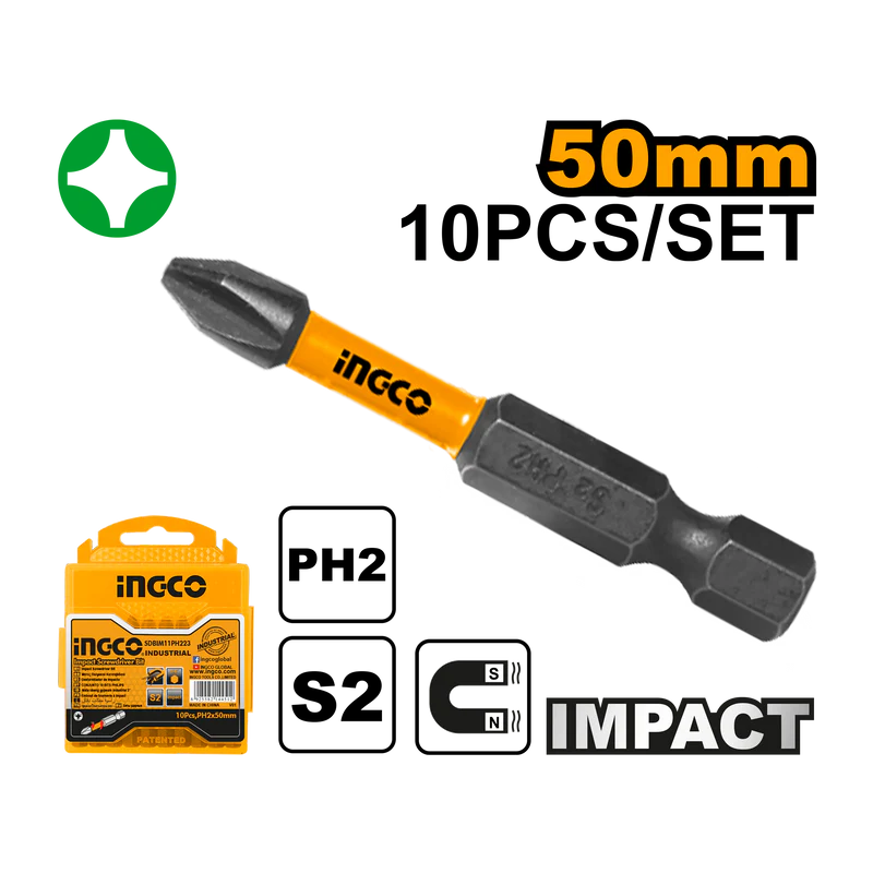 BLISTER X10 PUNTAS MAGNETICASPH2 X50MM ALTO IMPACTO SDBIM11PH223