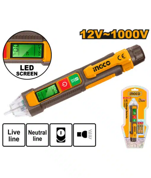 TESTER / DETECTOR DE VOLTAJE AC SIN CONTACTO LED INGCO VD210003