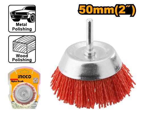 CEPILLO COPA RIZADO NYLON 2° /50MM-INGCO WB30505