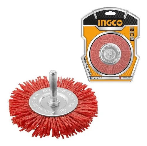 CEPILLO CIRCULAR RIZADO DE NYLON PARA TALADRO 75MM WB40755