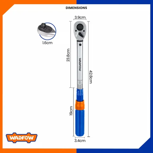 TORQUIMETRO DE SAFE 1/2" 40/220 NM WADFOW WWQ1D12 - Imagen 2