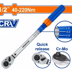 TORQUIMETRO DE SAFE 1/2" 40/220 NM WADFOW WWQ1D12