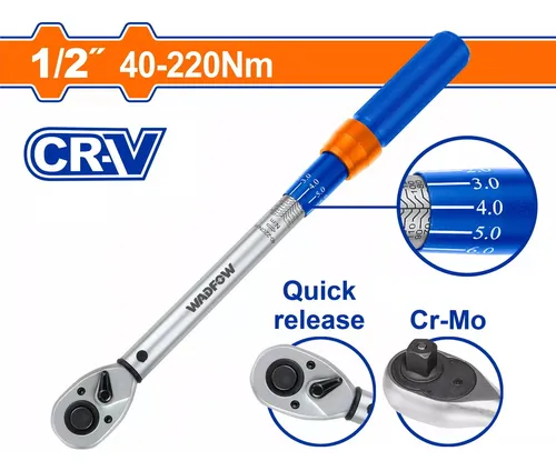 TORQUIMETRO DE SAFE 1/2" 40/220 NM WADFOW WWQ1D12