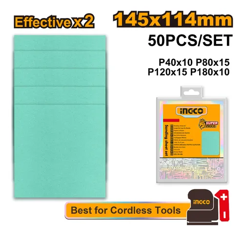 LIJA CUADRIC SET X50 MULTIUSO-INGCO AKFS145115