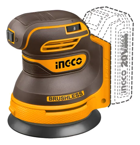 LIJADORA ROTO ORB 5"/125MM 20V CON ACCESESORIOS-INGCO CROSLI2002