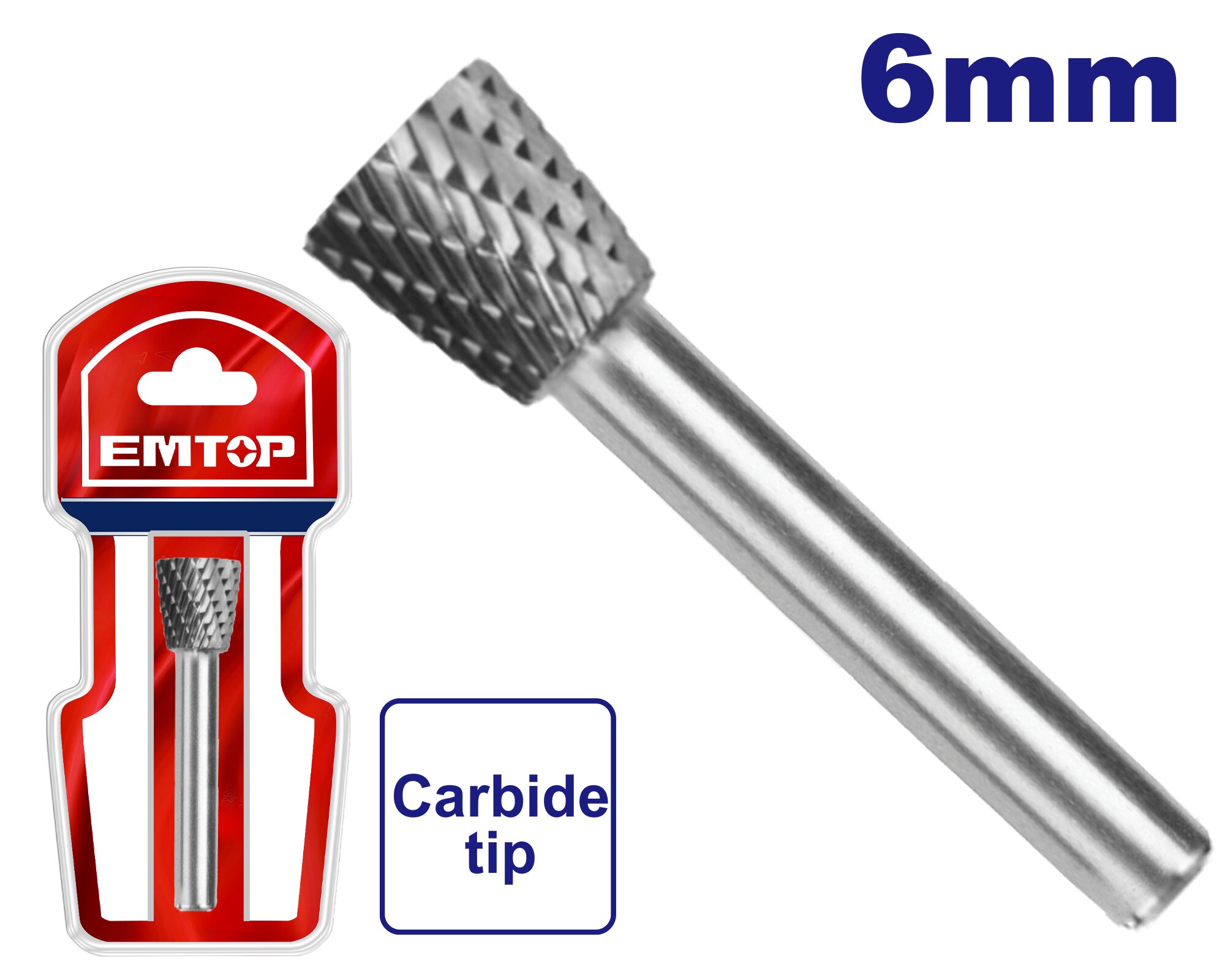 FRESA CONO INVERT TUNGSTENO 8MM X 6MM- EMTOP EHRRC0604