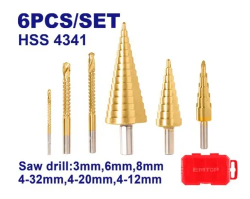 MECHA ESCALONADA/LATERAL X 6PCS HSS 4341-EMTOP ESDL2061