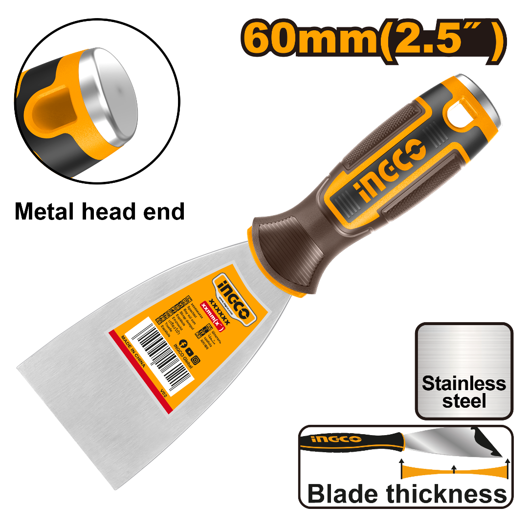 ESPATULA 2.5` /60MM INOXIDABLE-INGCO HPUT08060 - Imagen 2