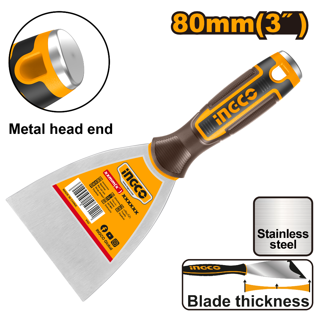 ESPATULA 3.5` /80MM INOXIDABLE-INGCO HPUT08080 - Imagen 2