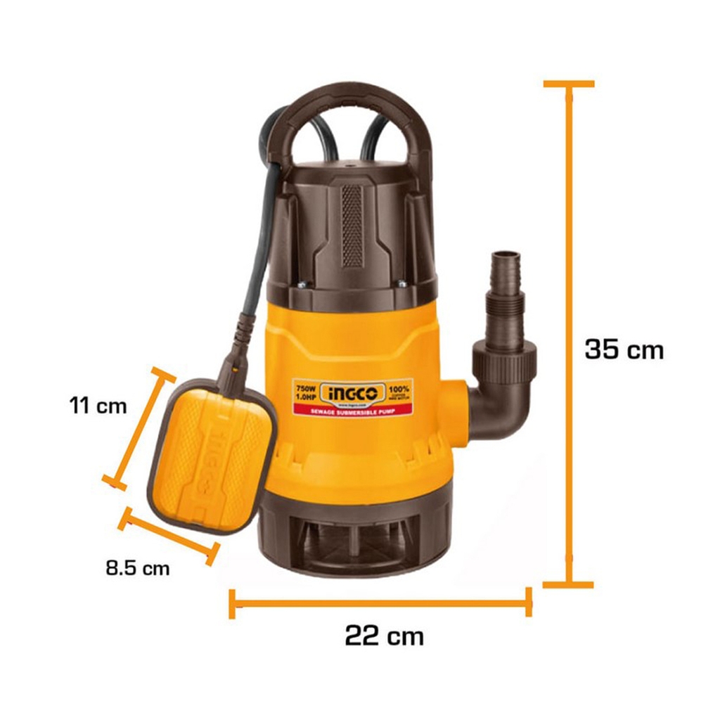 BOMBA SUMERGIBLE AGUA SUCIA 1.4HP-INGCO SPD10001-4