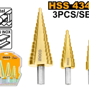 MECHA ESCALONADA TITANIO SET 3PCS HEXAG 1/4-INGCO AKSDS80401