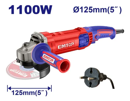 AMOLADORA ANGULAR 5´´/125MM 1100W-EMTOP EAGR11053