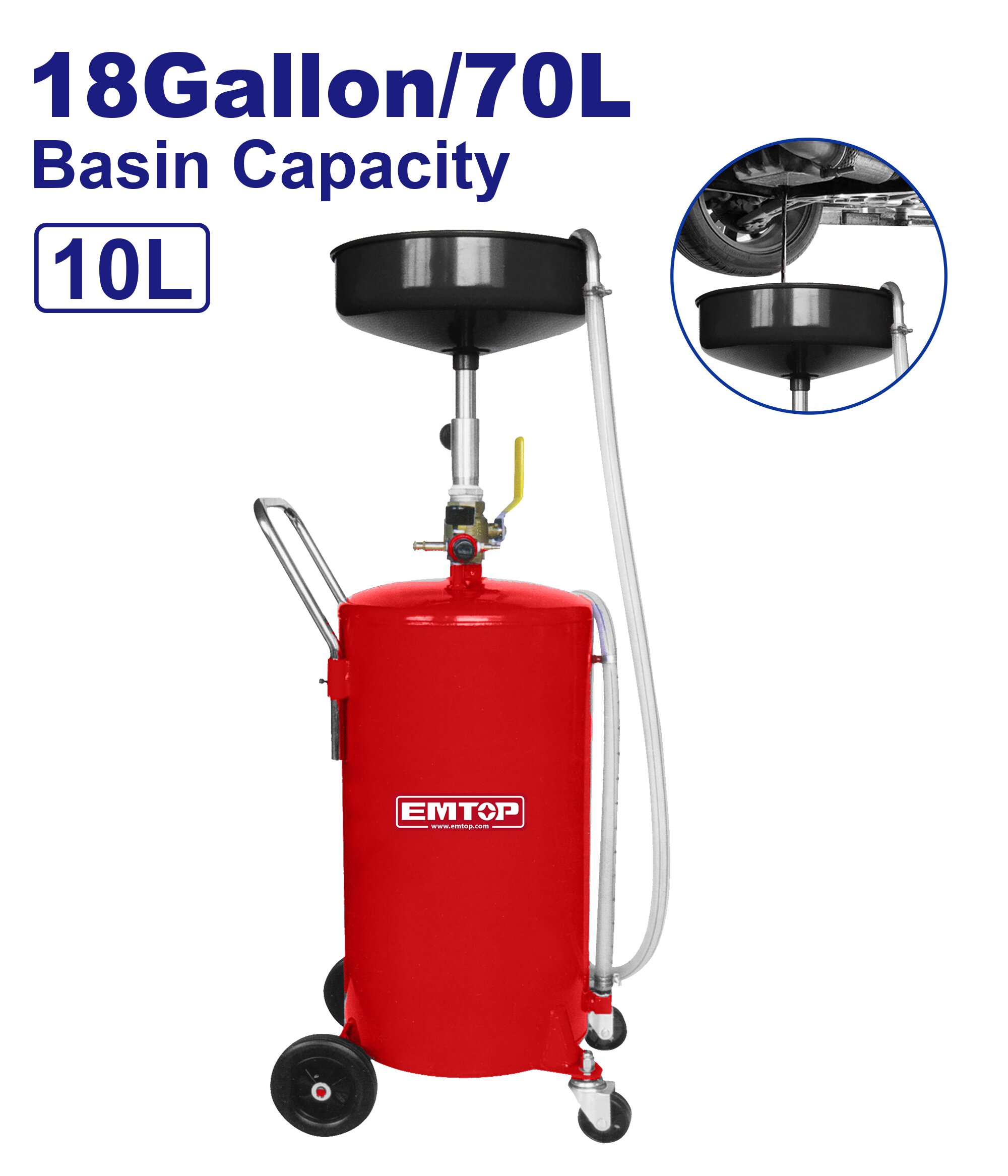 RECOLECTOR ACEITE VACIADO MANUAL 70L-EMTOP EMKD1A07