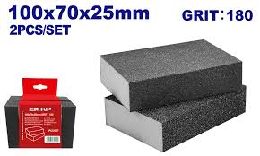ESPONJA ABRASIVA X 2PCS METAL Y MADERA 180GR-EMTOP EMUK1503