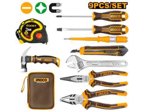 HERRAMIENTAS SET 9PCS ESTUCHE-INGCO HKTH20809