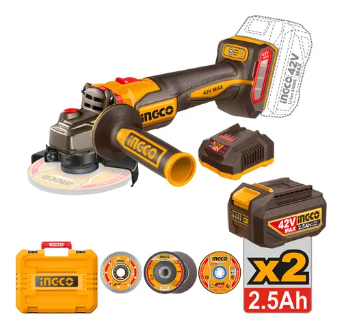 AMOLADORA ANG 4 1/2° / 115MM 42V 1280W CON KIT-INGCO CAGLI4128112-4