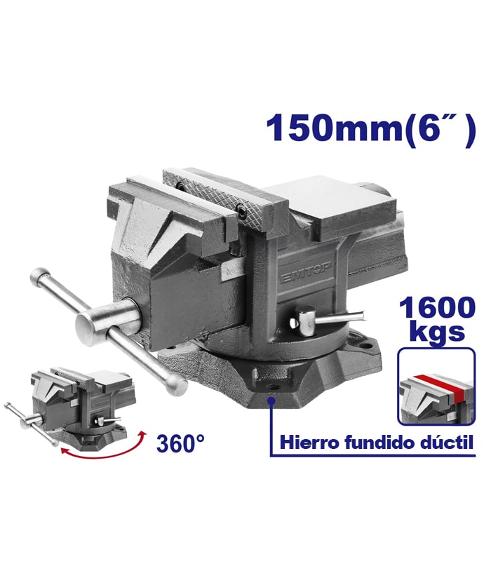 MORZA 6" GIRATORIA 1600K CON YUNQUE-2TN-EMTOP EBVE0601