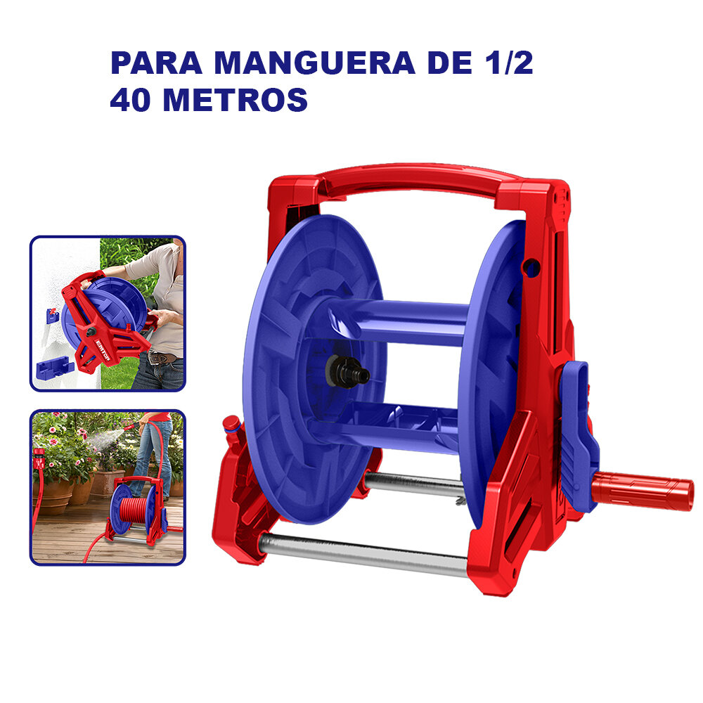 PORTA ROLLO PARA MANGUERA HASTA 40 MTS-EMTOP EHHR40122