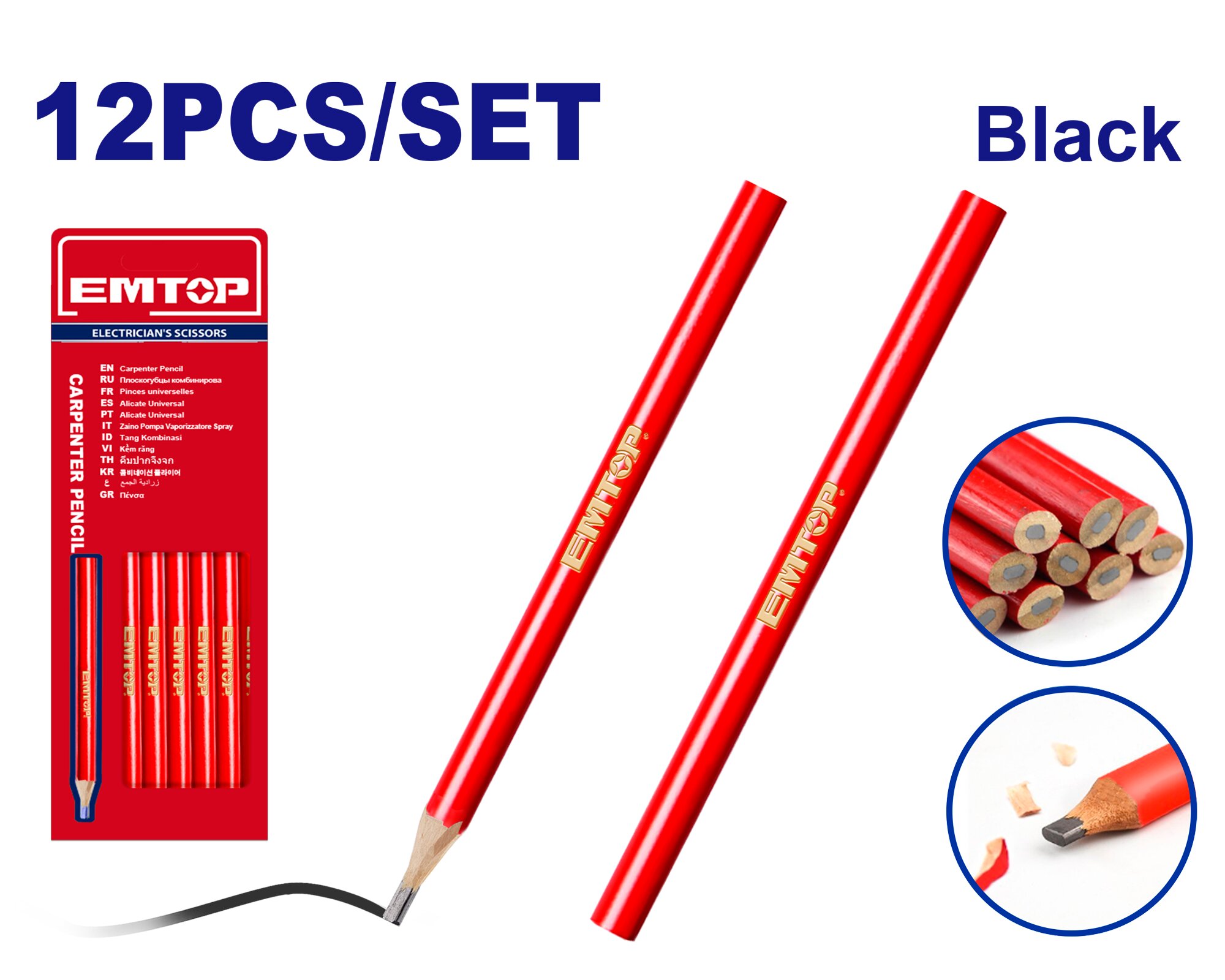 LAPIZ CARPINTERO NEGRO-EMTOP EMMQ1512