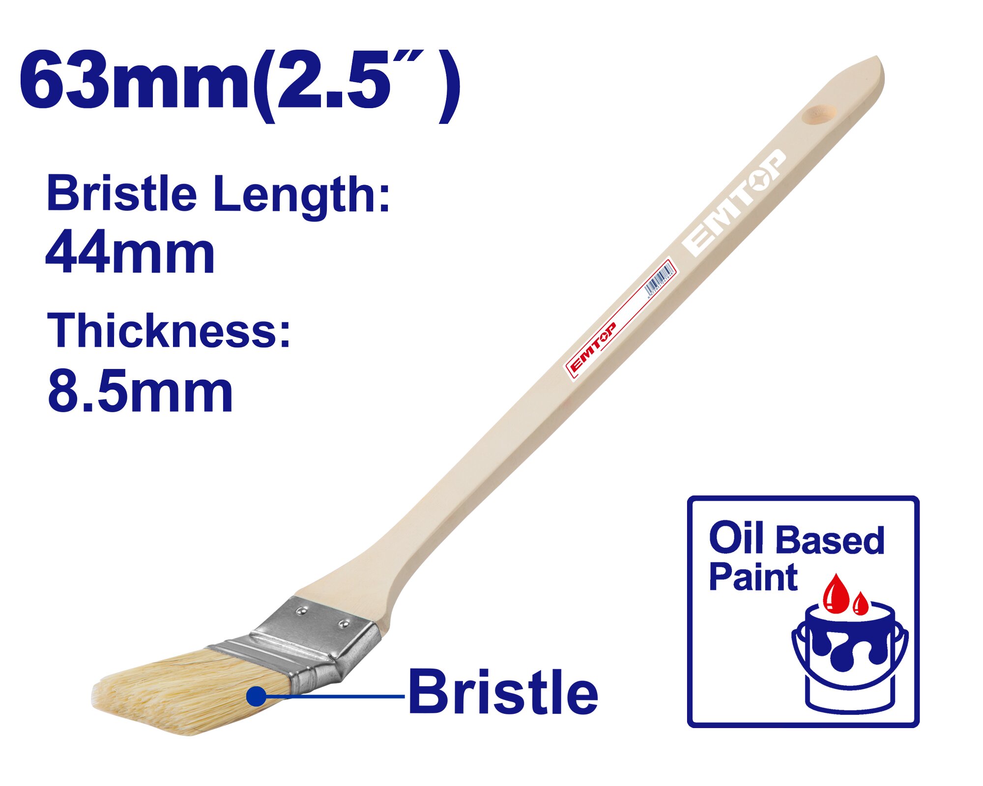 PINCELES CURVO 63MM 44X8.5MM APTO SINTETICO-EMTOP EMPE3325