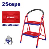 ESCALERA MET TIJERA 2 ESCALONES 150KG EMTOP ESLR1021