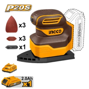 LIJADORA DE PALMA TRIANGULAR 20V CON KIT-INGCO CPSLI20141-4