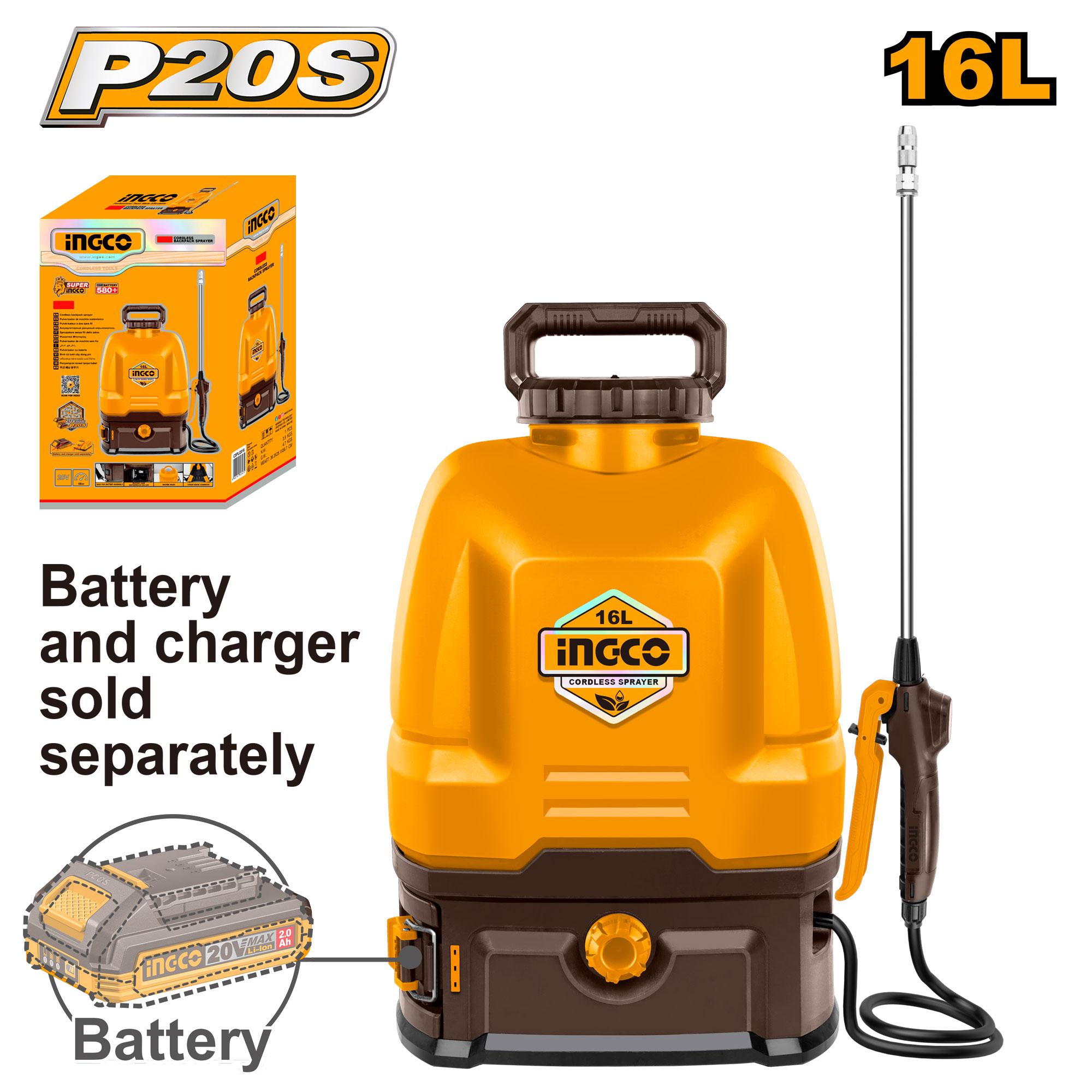 PULVERIZADOR MOCHILA 16L 20V-INGCO CSPLI2016