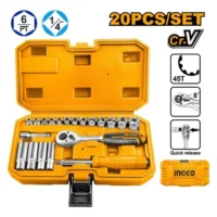 LLAVES Y BOCALLAVES C/CRIQUET 1/4" X 20PCS-INGCO HKTS14201