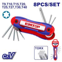LLAVES TORX PLEGABLE T9 A T40 X 8PCS-EMTOP EHKY4083