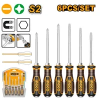 DESTORNILLADOR PLANO DE GOLPE HEX X 6PCS-INGCO HGTST0608