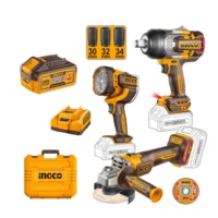 COMBO LLAVE DE IMPACTO 1750NM+AMOLADORA 900W+LINTERNA 2000LM - INGCO COSLI250593-4