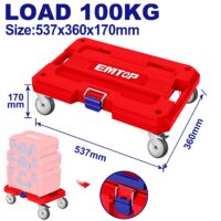 PLATAFORMA CON RUEDAS PARA MALETIN PORTA HERRAMIENTAS APILABLE 19''-EMTOP EWWB61001