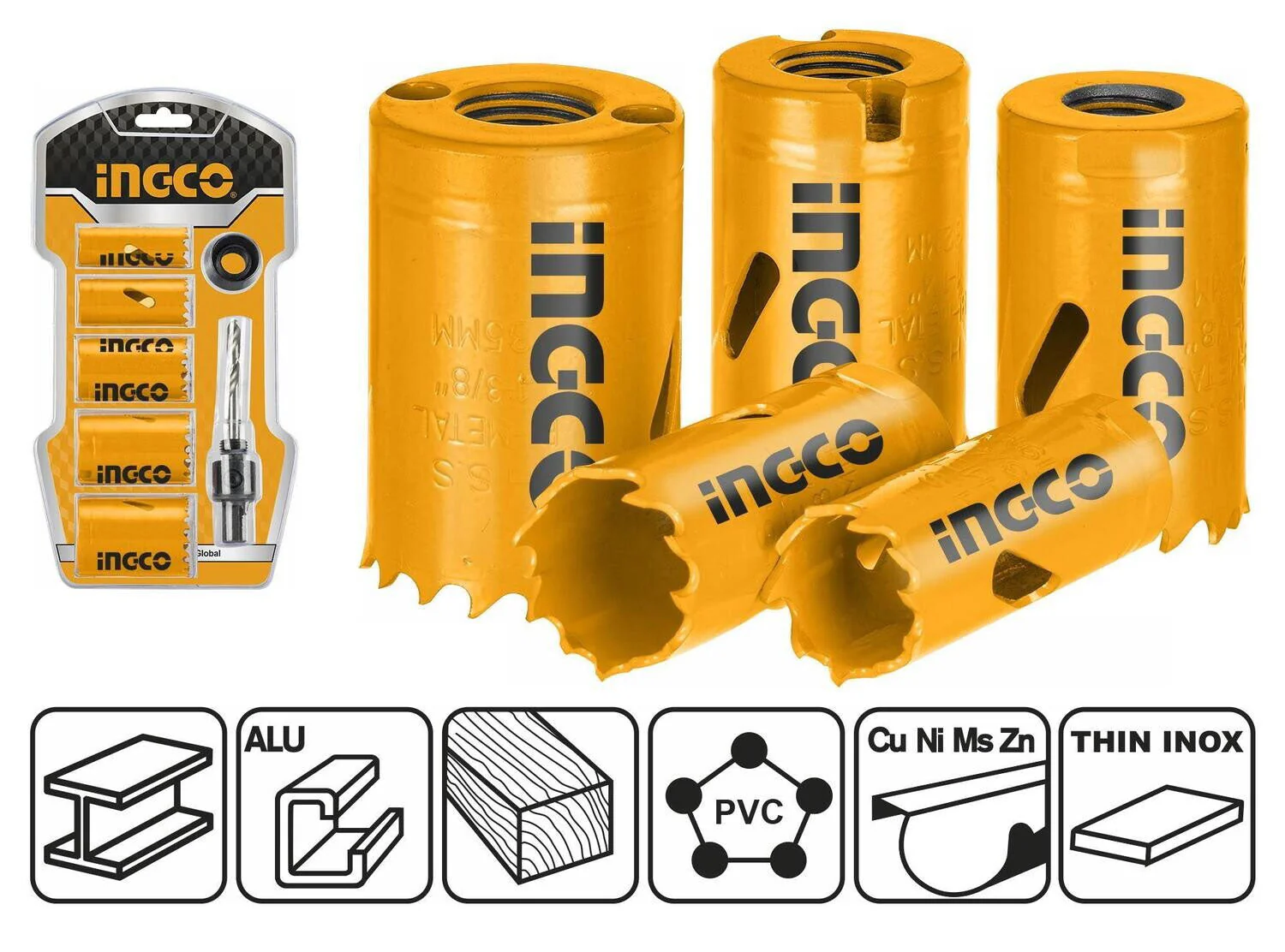 SIERRAS COPA BIMETALICAS X 7 PCS-INGCO AKH0071