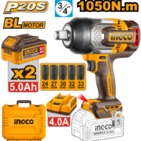 LLAVE DE IMPACTO 3/4 1050NM 20V BL CON KIT-INGCO CIWLI20105-4